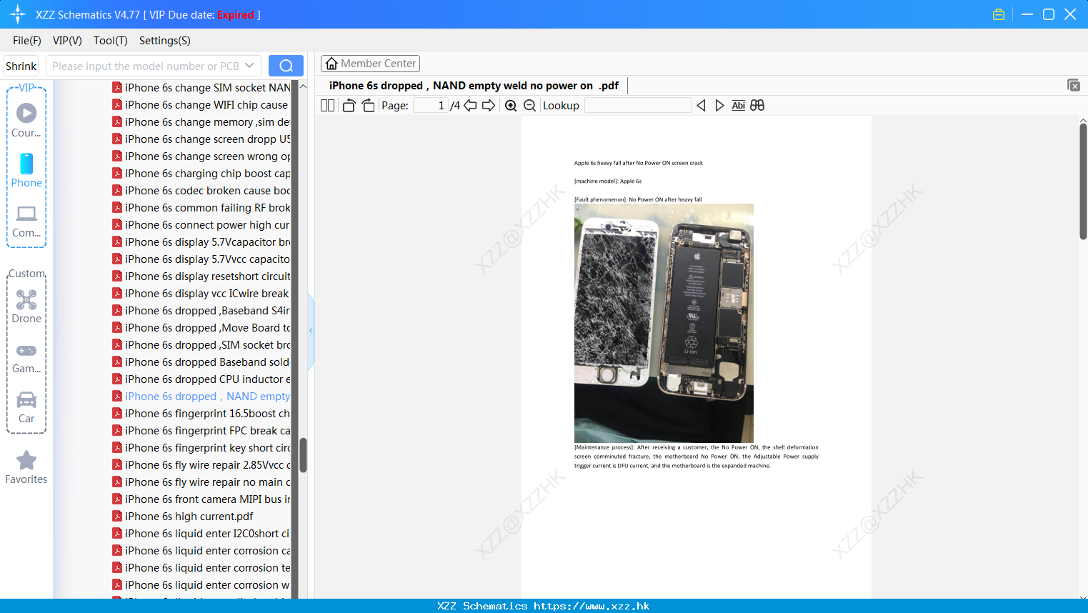 IPhone 6s Dropped NAND Empty Weld No Power On
